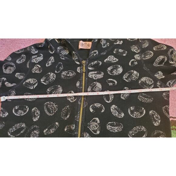 Rare Y2K Vintage Juicy Monogram Diamond Ring Black Hoodie M Zip-Up - Picture 6 of 9